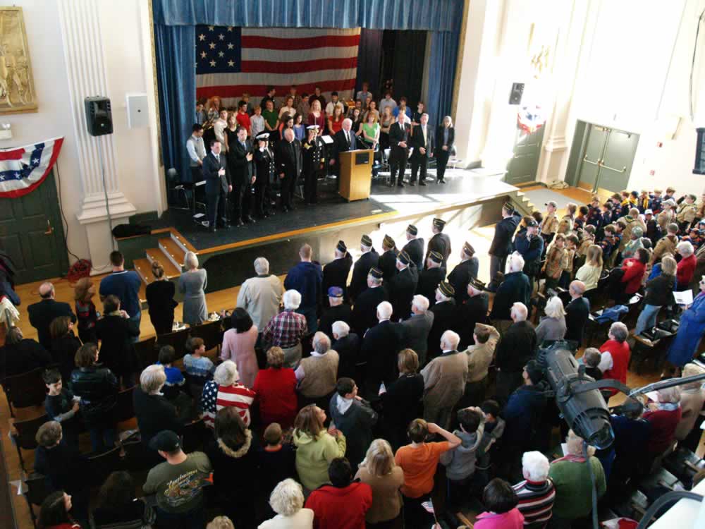Bugler plays Retreat, ending the ceremonies